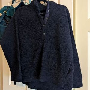 Oversized Navy Sherpa Fleece